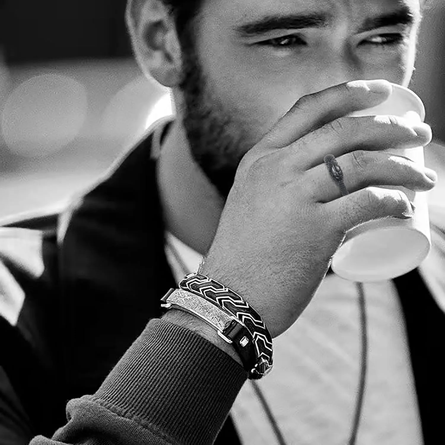 Snake Ring for Men Stainless Steel Snake Ring Gothic Biker Punk Animal Rings for Men Women Boys Size 7-13