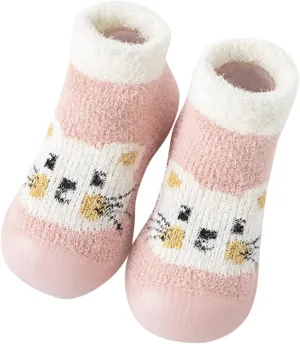 Sock Shoes Toddler,Kids Newborn Boys Girls Shoes First Walkers Cute Cartoon Warm Thickened Antislip Sock Shoess Shoes