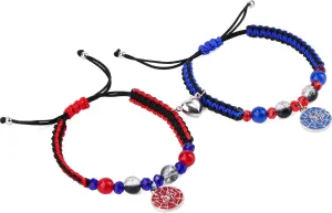 Spider Matching Bracelets for Couples & Best Friends, Adjustable Relationship Friendship Bracelets Valentines Birthday Gifts for Daughter Son BF GF Soulmate Family