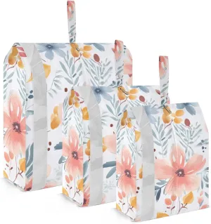 SPRIPORT Flower Watercolor 3 Set Compression Packing Cubes for Travel Lightweight Luggage Organizer Bags for Carry on Suitcase Luggage Cubes for Vacation Man Woman Clothes