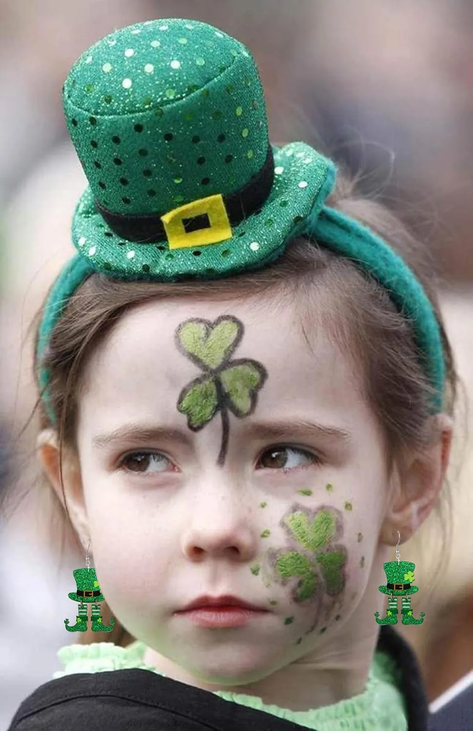 St Patrick's Day Earrings for Women Girls,Shamrock Dangle Earrings Green Clover Hat Drop Earrings Good Luck Hat earrings st. patricks day accessories Jewelry Gift