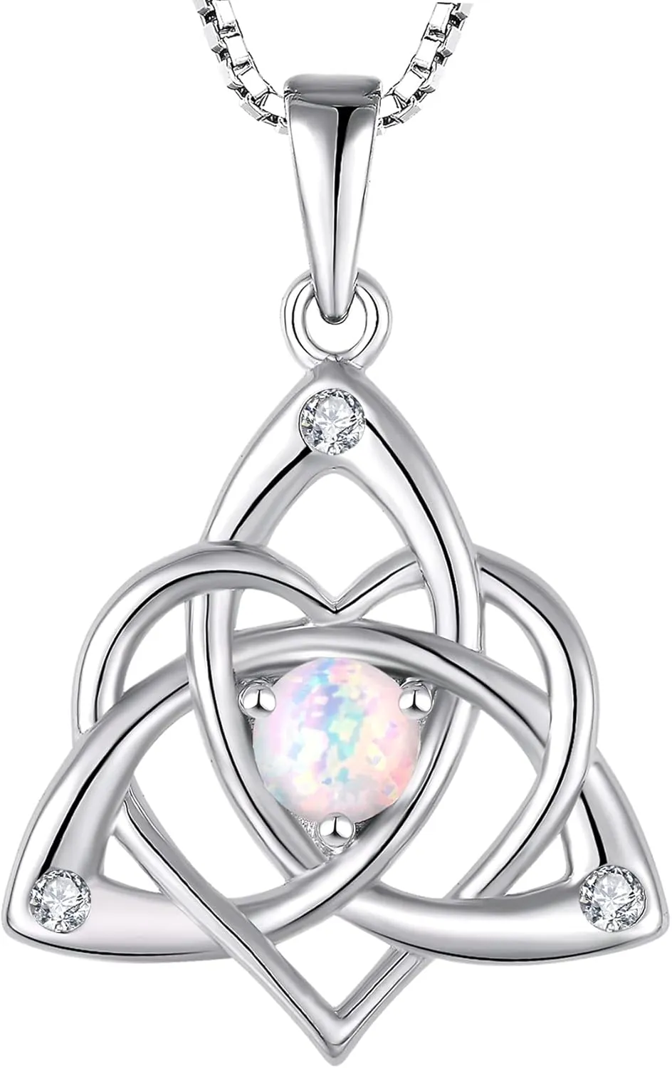 STARCHENIE Celtic Knot Necklace for Women 925 Sterling Silver Trinity Love Knot Pendant Birthstones Jewelry