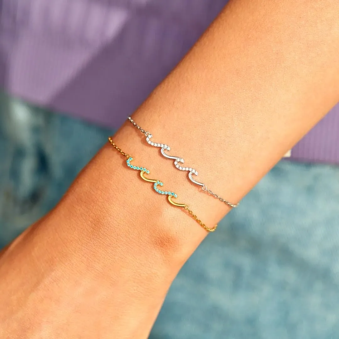 Sterling Silver Bracelets for Women Wave/Cross/Knot Dainty Bracelets Adjustable Simple Link Chain Bracelets Gifts For Mother Daughter Sister Bestie