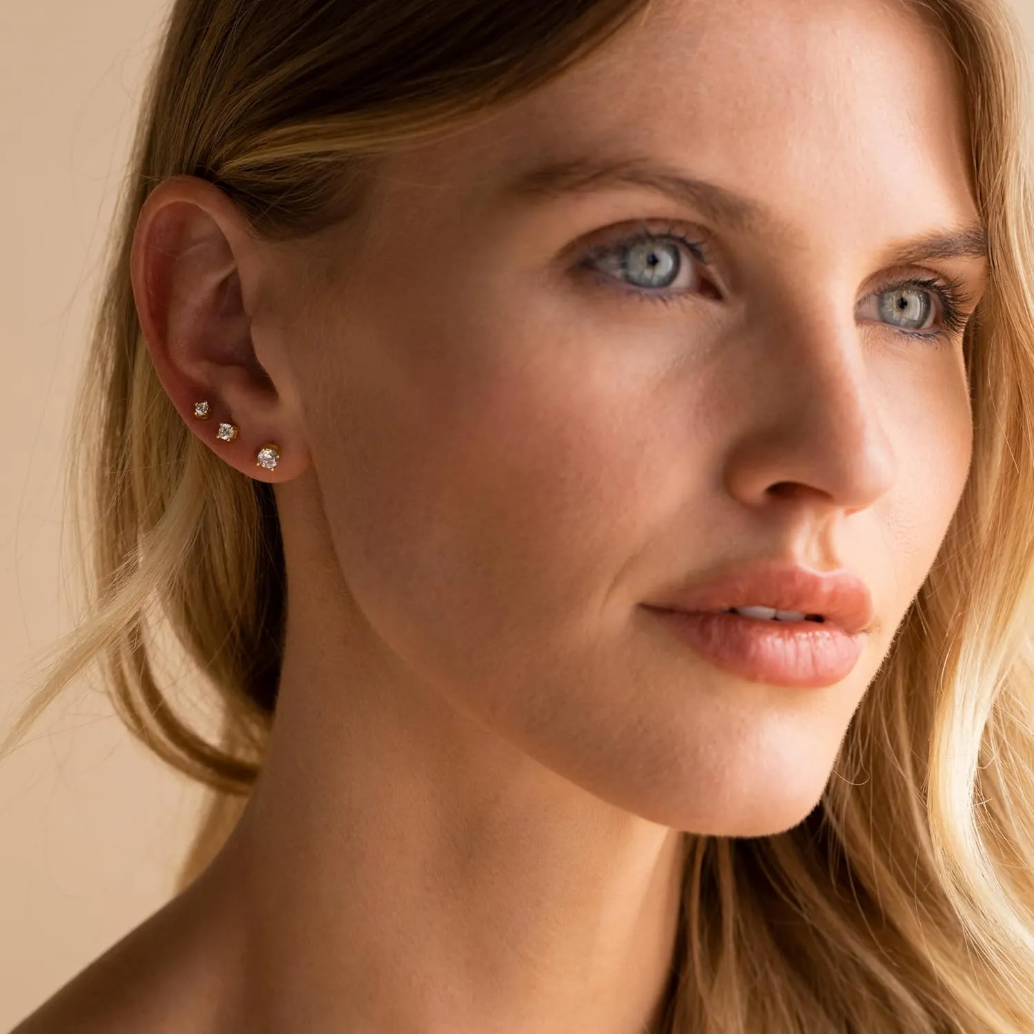 Sterling Silver Earrings for Women - Hypoallergenic Cartilage Earrings for Women Dainty 14K Gold Plated Stud Huggie Hoop Earrings Dangle Chain Earrings Cartilage Earring Gold Jewelry for Women