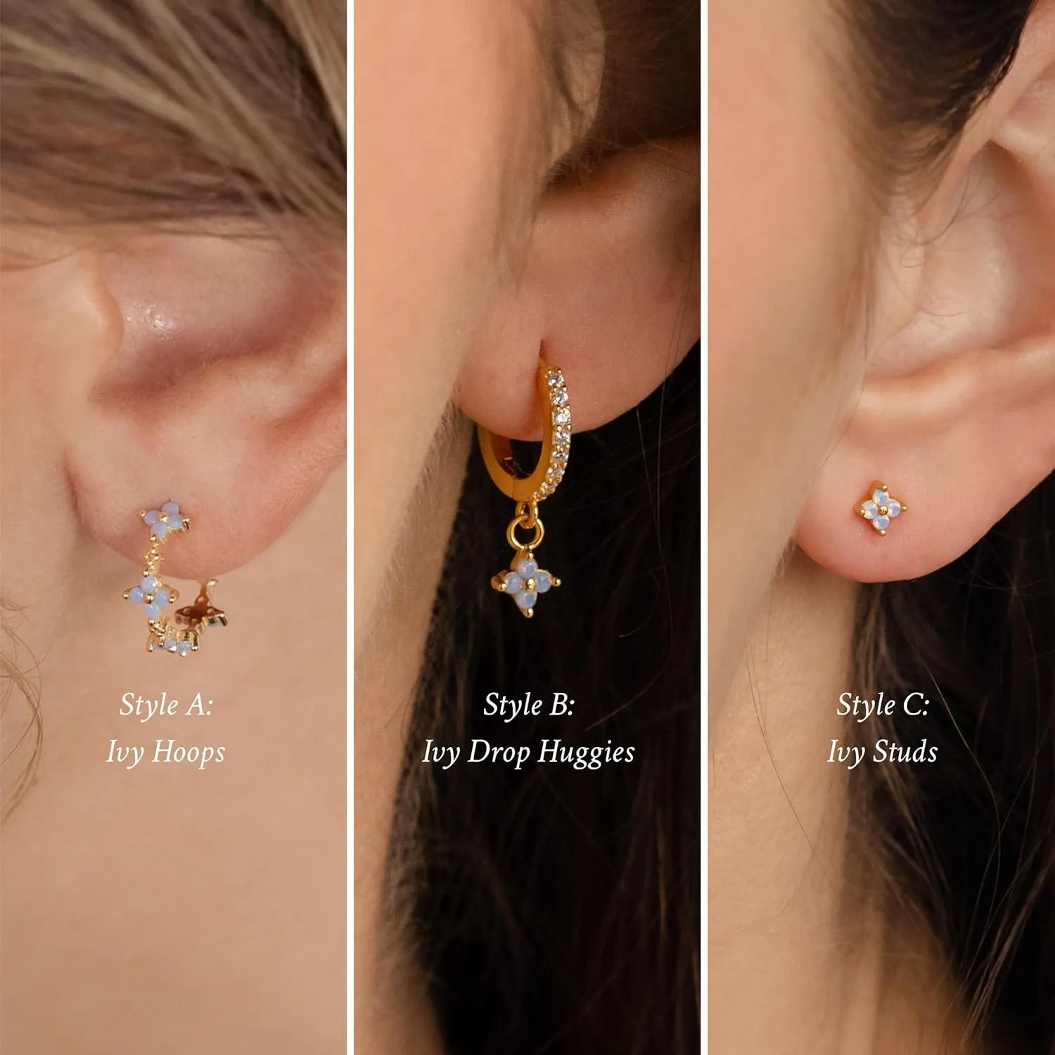 Sterling Silver Earrings for Women - Hypoallergenic Cartilage Earrings for Women Dainty 14K Gold Plated Stud Huggie Hoop Earrings Dangle Chain Earrings Cartilage Earring Gold Jewelry for Women