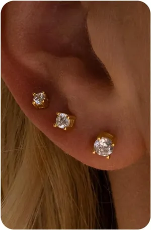 Sterling Silver Earrings for Women - Hypoallergenic Cartilage Earrings for Women Dainty 14K Gold Plated Stud Huggie Hoop Earrings Dangle Chain Earrings Cartilage Earring Gold Jewelry for Women