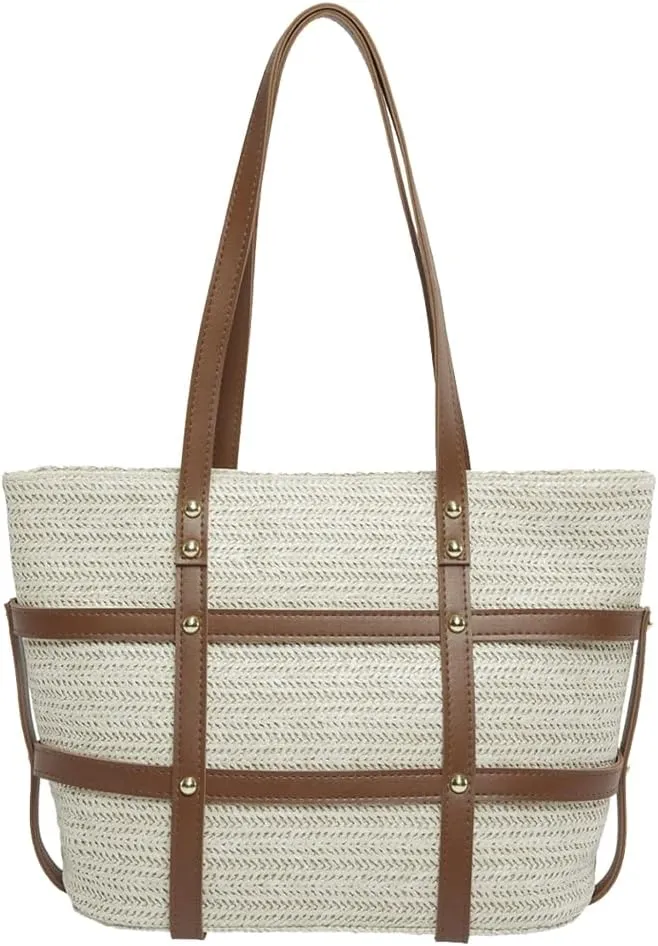 Straw Tote Bag for Women Woven Carryall Bag Large Hobo Bag Handmade Beach Bag Shoulder Bag Summer Holiday Travel 2024