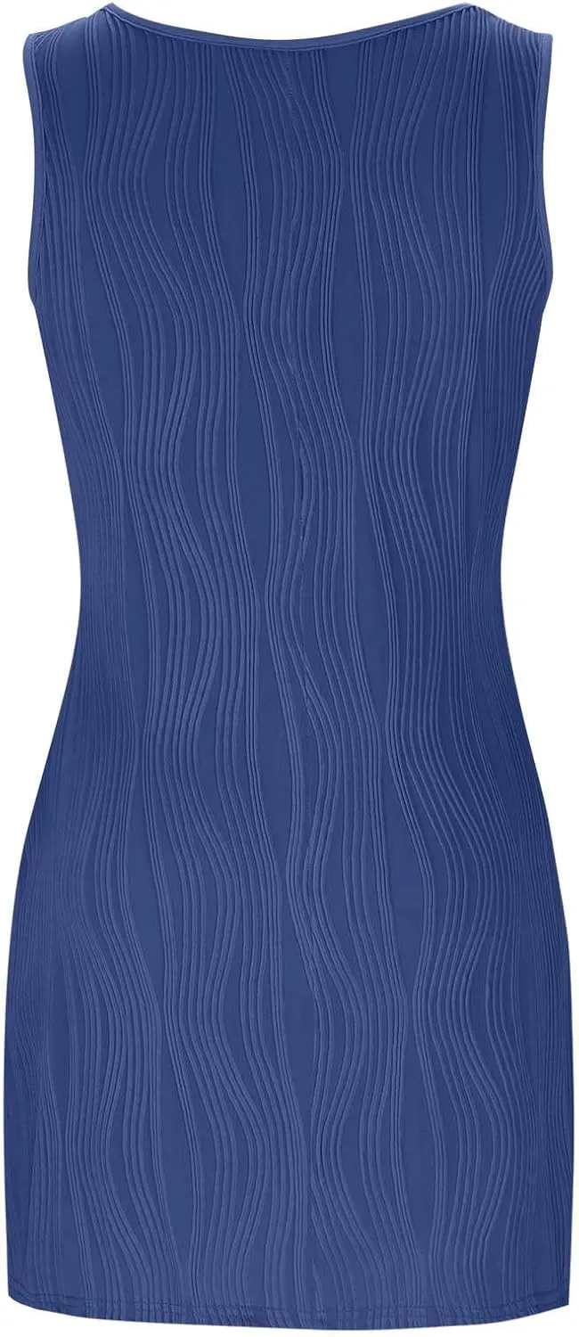 Summer Dresses for Women 2025 Trendy Sleeveless Sundresses Casual Button Down Beach Vacation Dress Tank Mini Dress