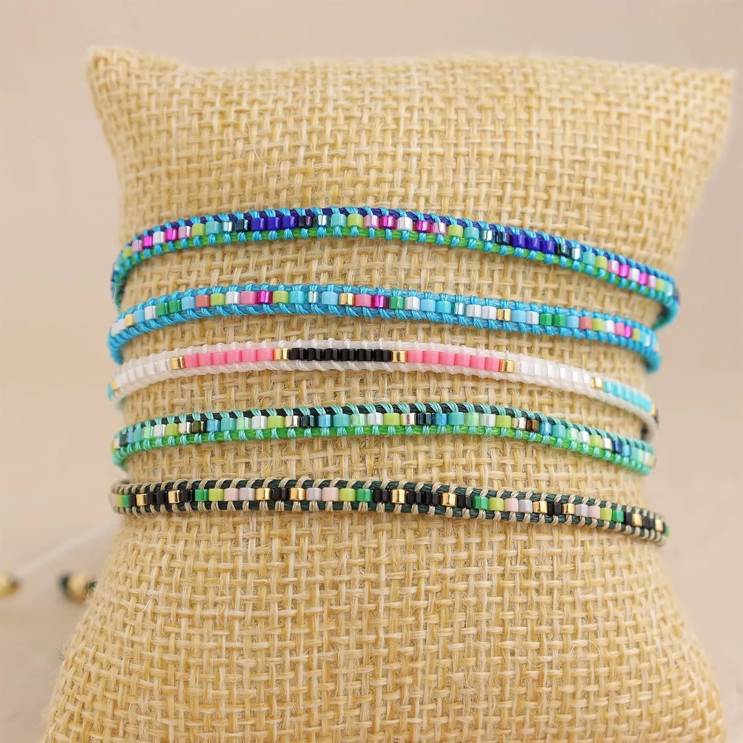 Summer String Braided Beaded Bracelets Anklets Women Men, Boho Handmade Adjustable Beach Waterproof Foot Jewelry Gift