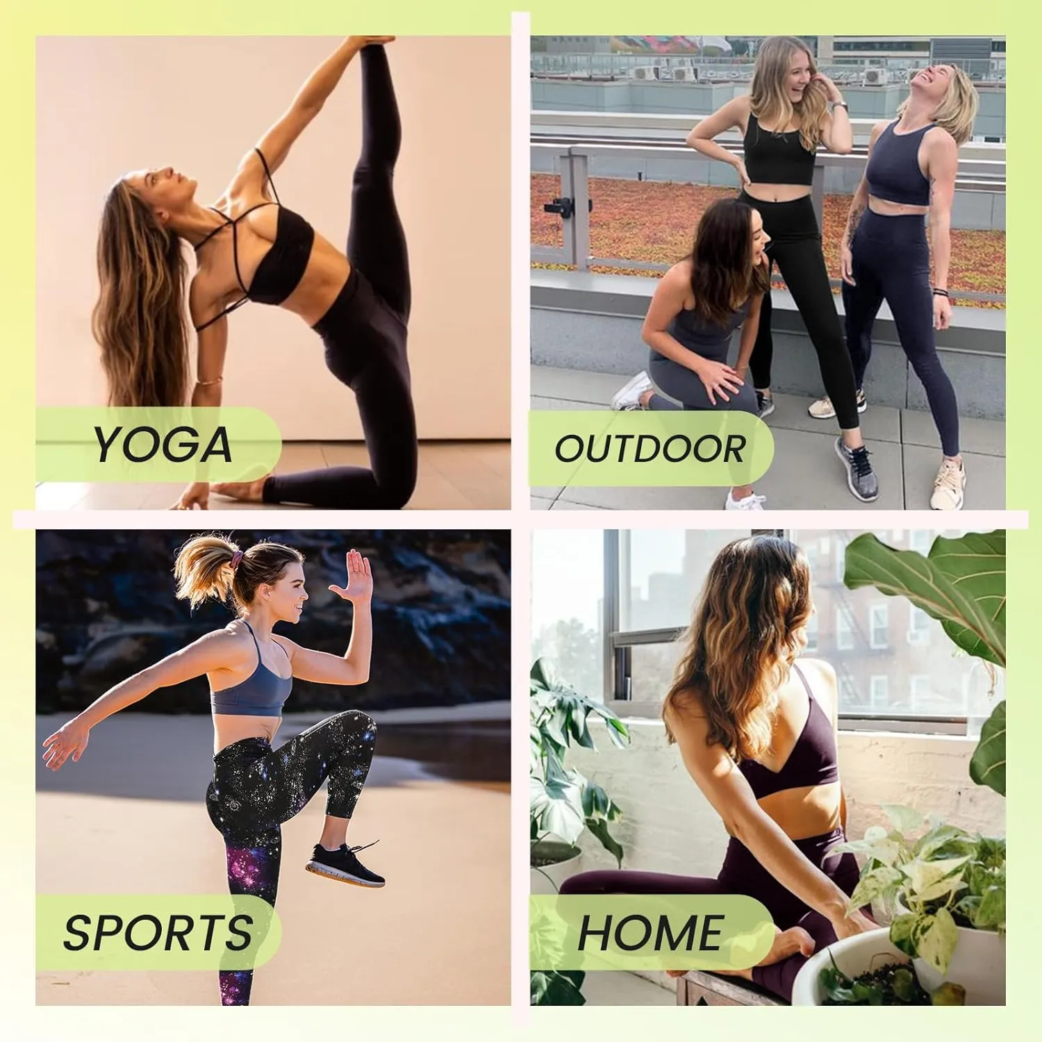 Syrinx 7 Pack Leggings for Women - High Waisted Tummy Control Soft Yoga Pants for Workout Running