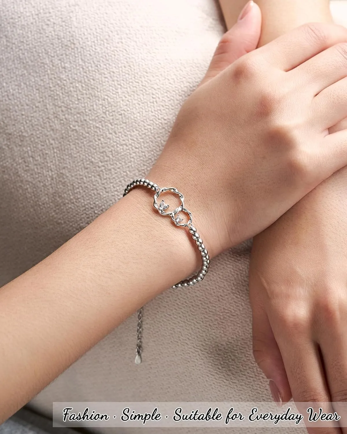 Tarsus Mother & Daughter Gifts: Eternal Love Connected at Heart Interlocking 2 Circles Bracelet - Mom & Daughter Gifts for Birthday & Christmas