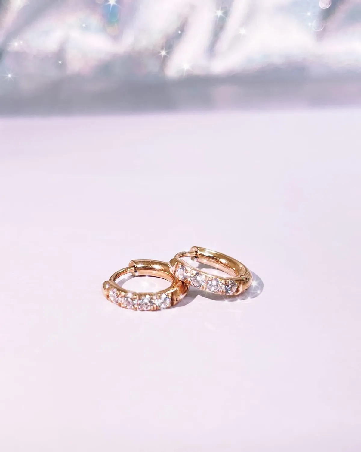 TDEBA 316L Surgical Stainless Steel Huggie Hoop Earrings with Cubic Zirconia, 10G 12G 14G 8-20mm Cartilage Lobe Earrings, 14G Piercing Jewelry