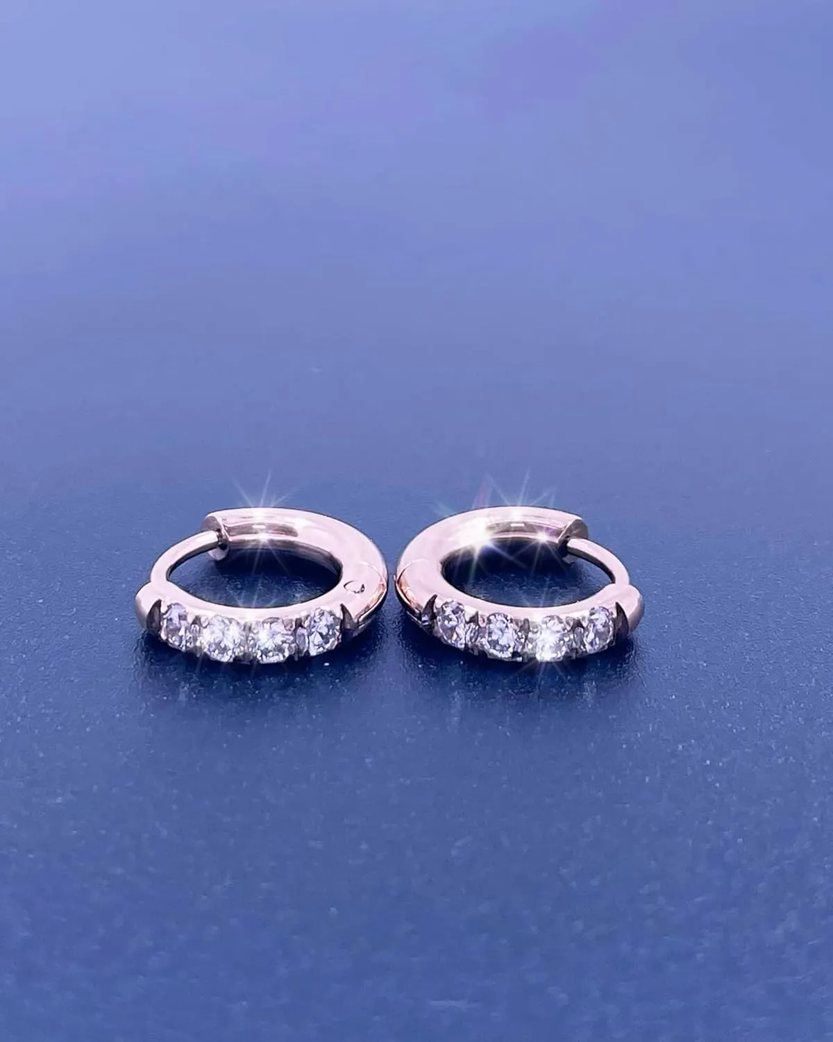 TDEBA 316L Surgical Stainless Steel Huggie Hoop Earrings with Cubic Zirconia, 10G 12G 14G 8-20mm Cartilage Lobe Earrings, 14G Piercing Jewelry