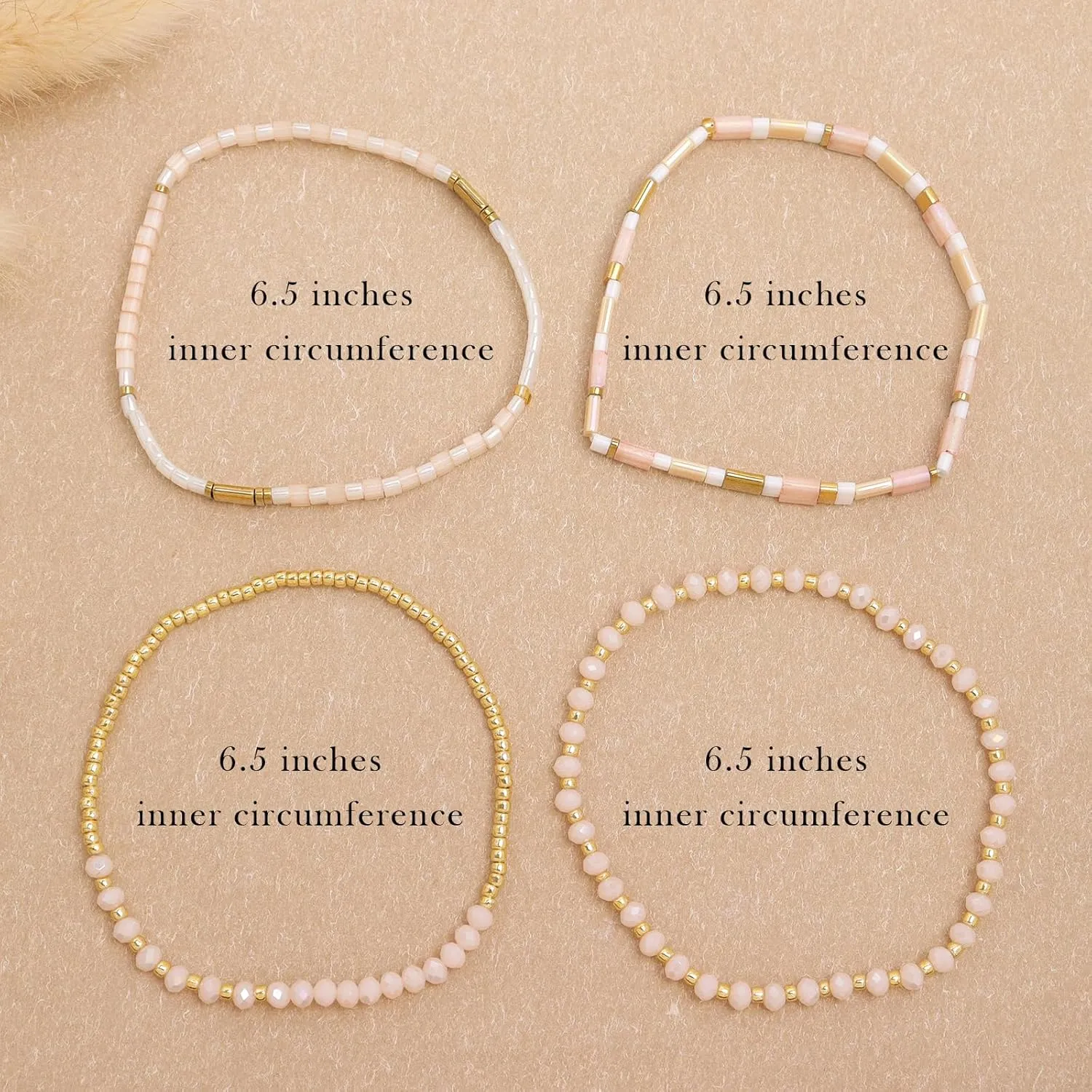 Tila Flat Gold Beaded Bracelets Stack Set for Women, Boho Colorful Handmade Gemstone Miyuki Glass Beads Stretch Festive Holiday Accessories Jewelry Gift.