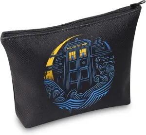 TOBGBE Dr Who Gifts Police Box TV Show Inspired Zipper Pouch For Women Doctor TV Show Merchandise For Fan (Police Box)