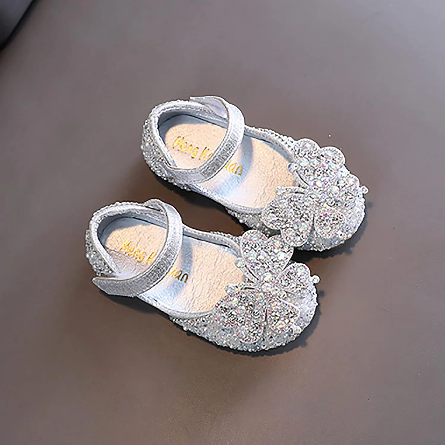 Toddler Flower Girl Dress Shoes Rhinstones Mary Jane Ballet Flats Kids Wedding Party Toddler Little Girls Sandals