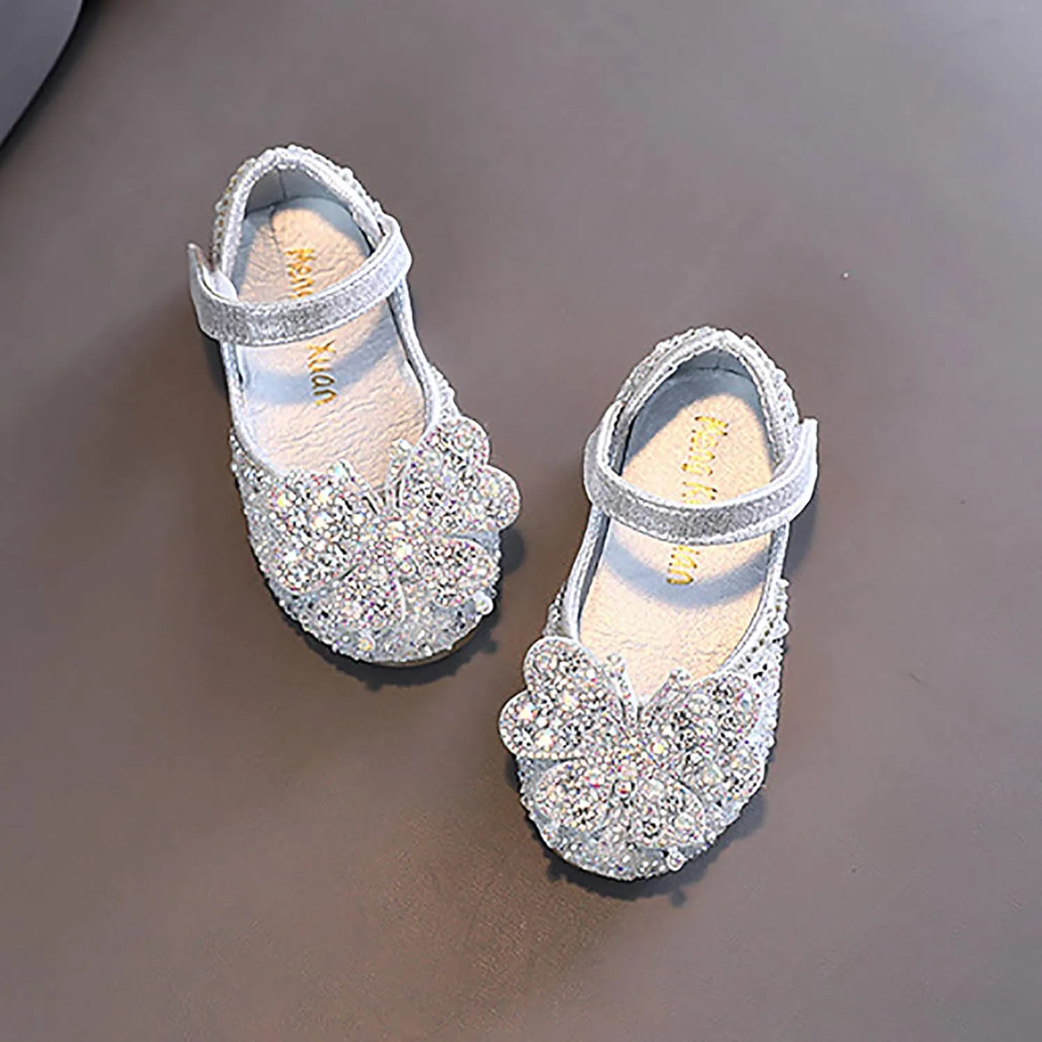 Toddler Flower Girl Dress Shoes Rhinstones Mary Jane Ballet Flats Kids Wedding Party Toddler Little Girls Sandals
