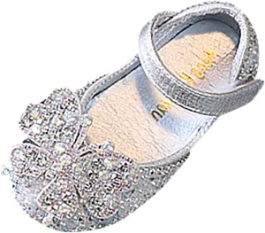 Toddler Flower Girl Dress Shoes Rhinstones Mary Jane Ballet Flats Kids Wedding Party Toddler Little Girls Sandals