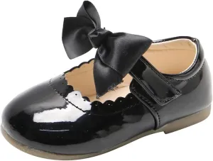 Toddler Girls Mary Jane Dress Shoes Ballet Flat Slip-On Bowknot Princess Wedding Pary occasins Baptism Shoes