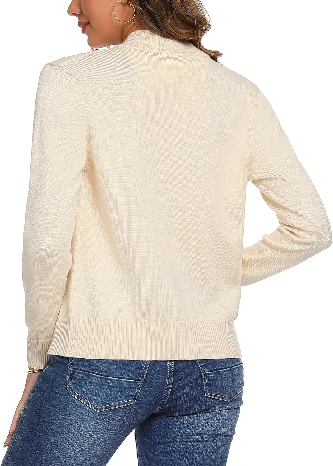 Totatuit Womens Long Sleeve Knitted Zip Up Sweater Cardigans Sweaters Lightweight Zipper Sweatshirts Jacket