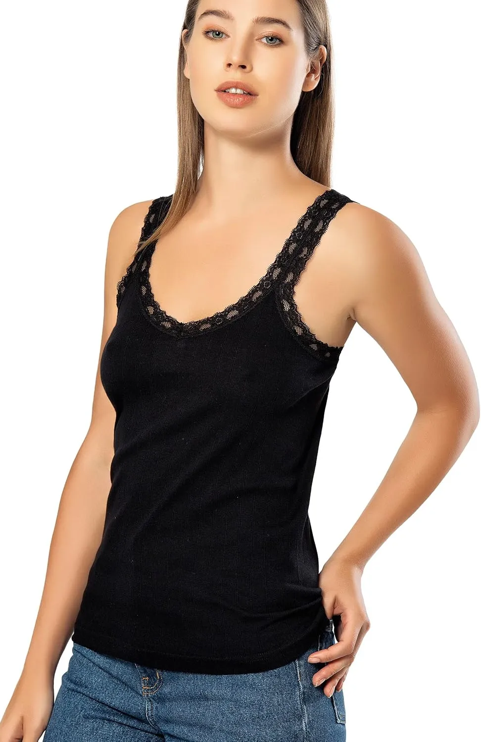 VAVONNE Camisole for Women, All Cotton, Airy Soft Comfy Tank Tops Cami Undershirt