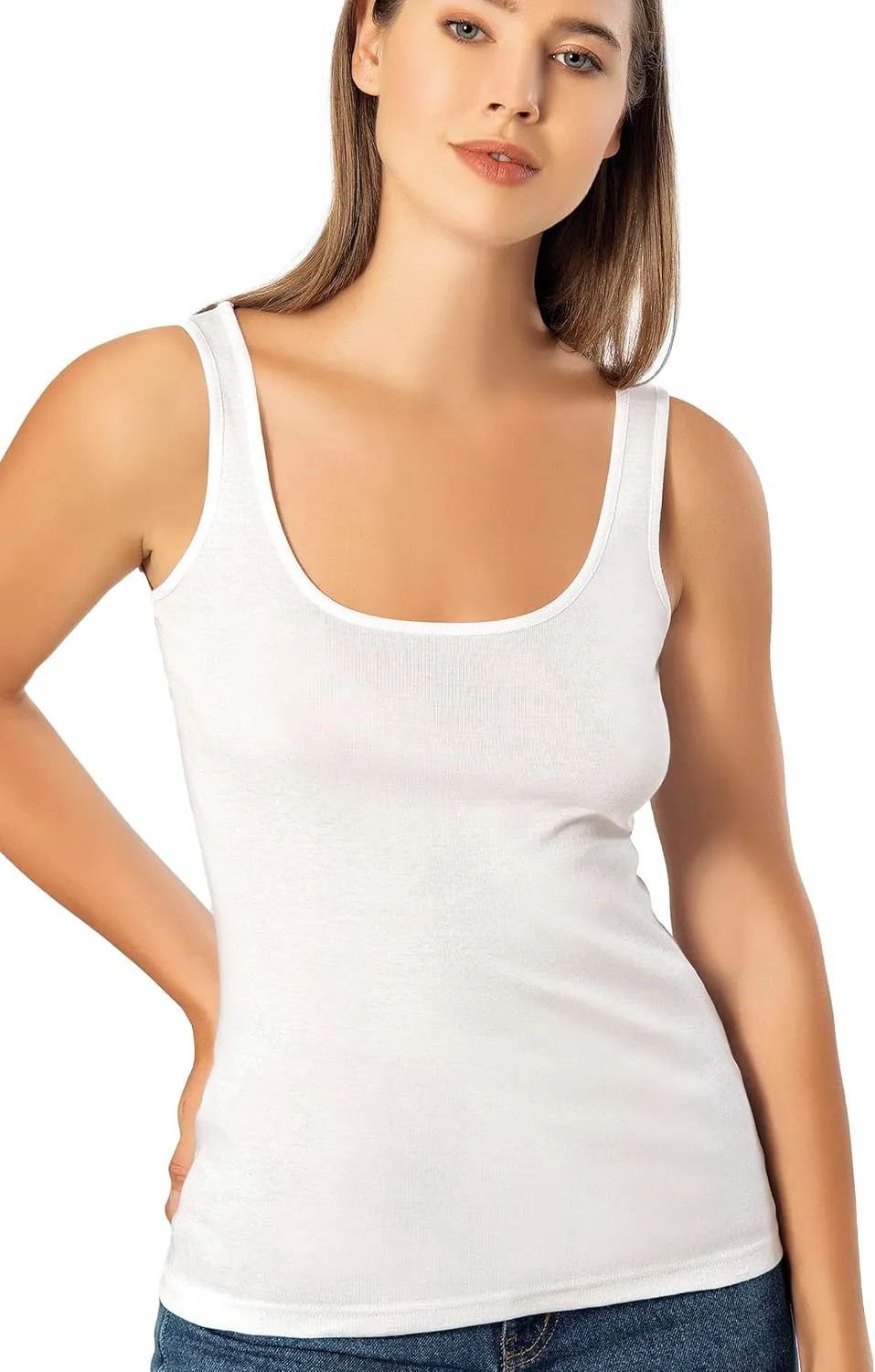 VAVONNE Camisole for Women, All Cotton, Airy Soft Comfy Tank Tops Cami Undershirt