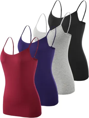 Vislivin Women's Basic Solid Camisole Adjustable Spaghetti Strap Tank Top