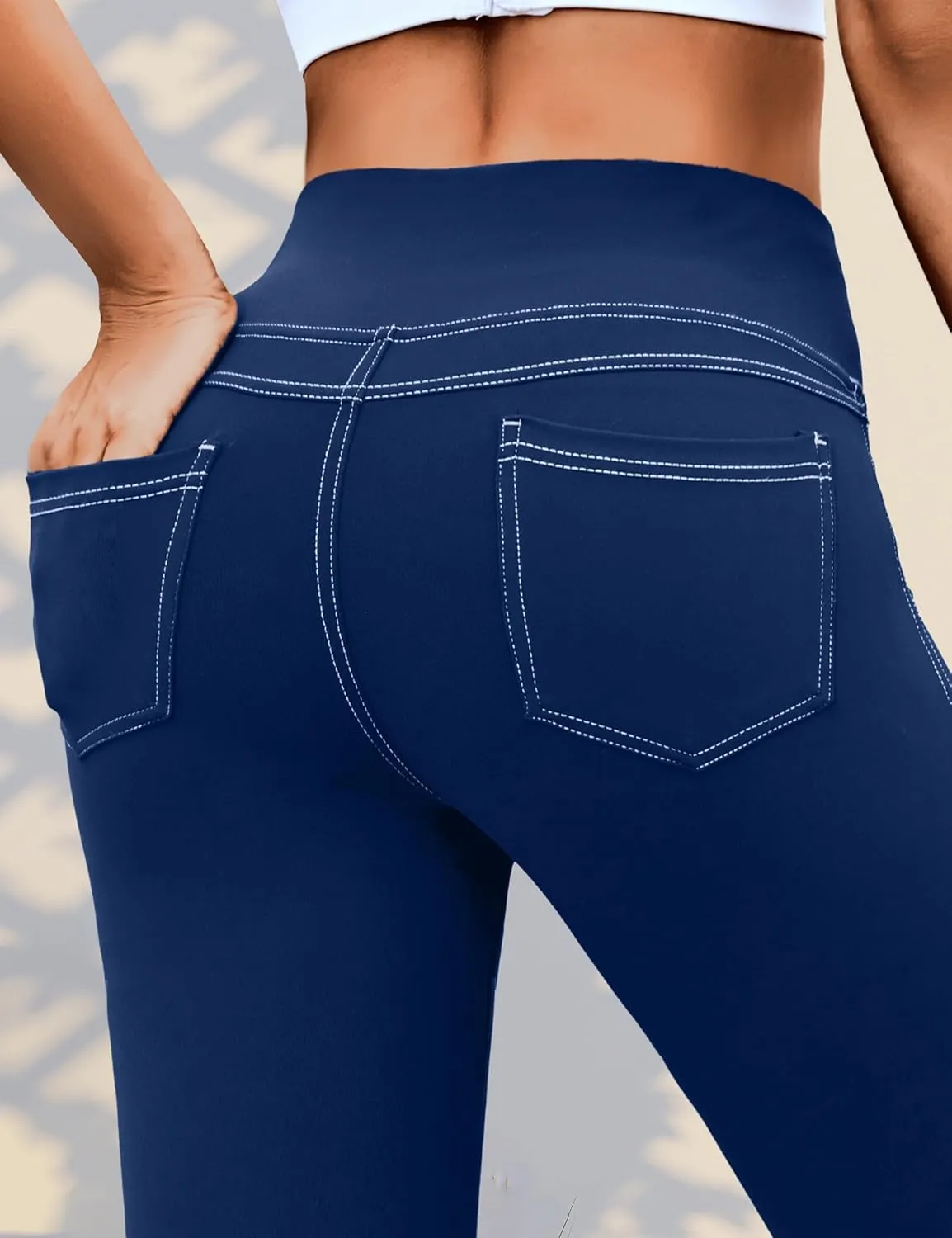 VOOVEEYA Curvy Womens Leggings, High Waisted Yoga Pants with Back Pockets, Tummy Control - Buttery Soft - Stretchy