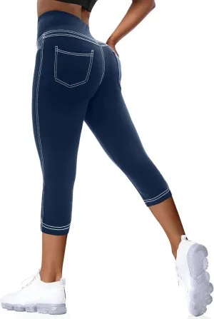 VOOVEEYA Curvy Womens Leggings, High Waisted Yoga Pants with Back Pockets, Tummy Control - Buttery Soft - Stretchy