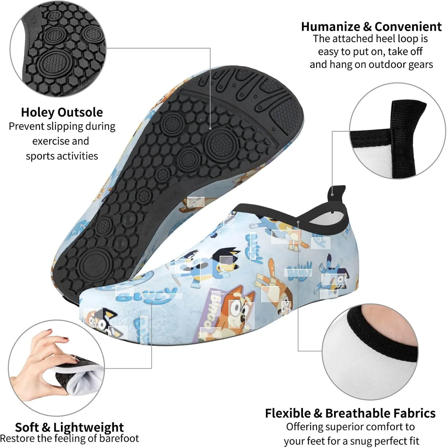 Water Shoes for Boy Girl Quick-Dry Aqua Socks Swim Beach Yuga Exercise Wear Sport Pool Camping Must Haves Youth Size