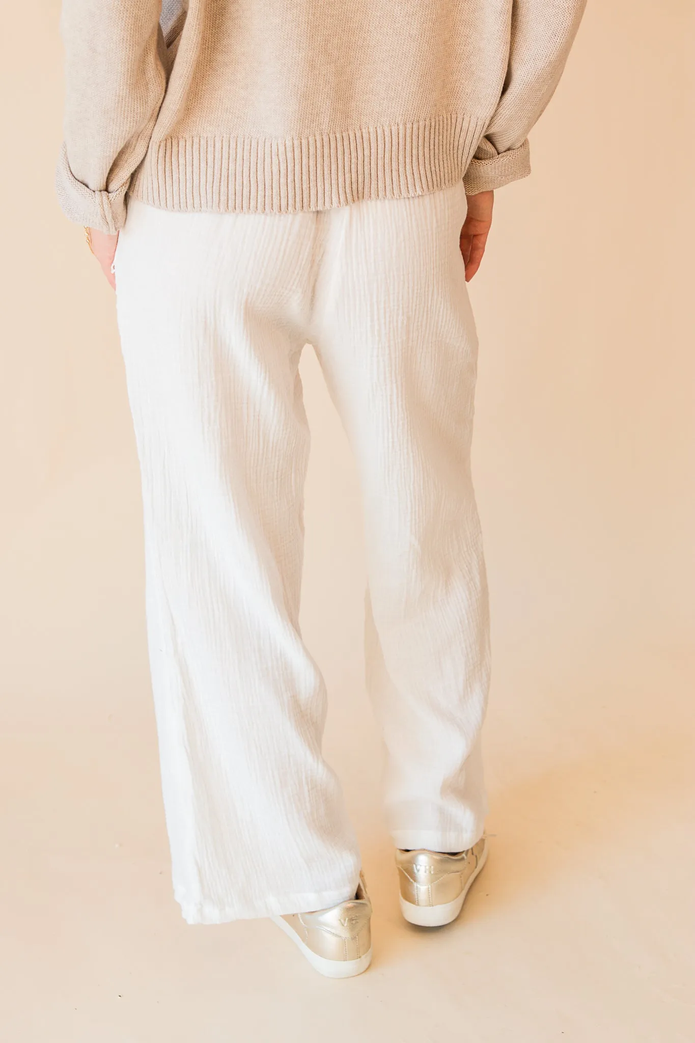 White Crochet Pant
