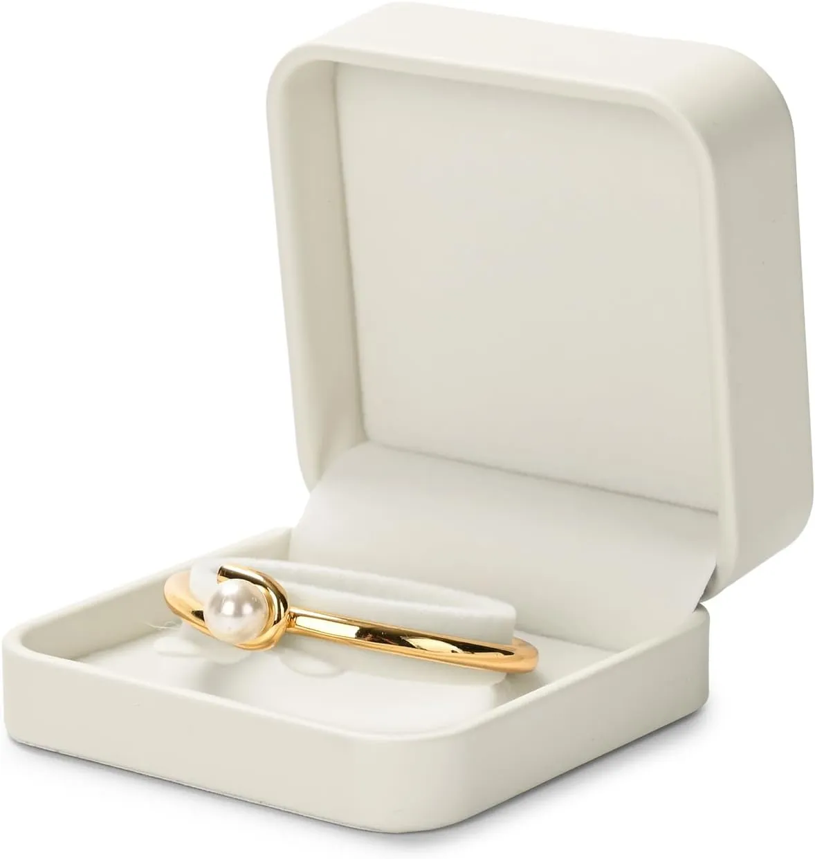White PU Leather Jewelry Gift Box for Bracelet Small Jewelry Bangle Bracelet Gift Box