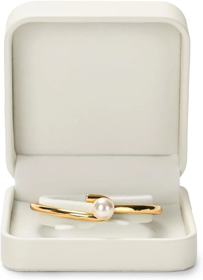 White PU Leather Jewelry Gift Box for Bracelet Small Jewelry Bangle Bracelet Gift Box
