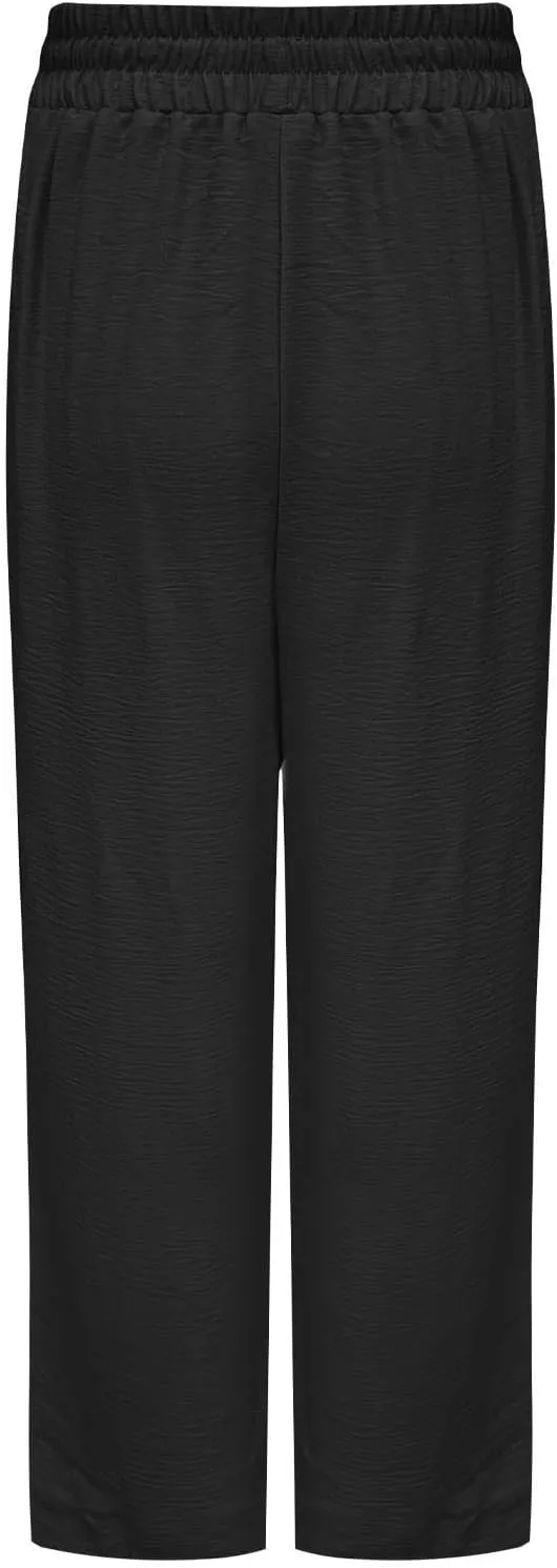 Wide Leg Pants for Women Elastic High Waist Drawstring Baggy Trousers Solid Color Loose Fit Flowy Beach Palazzo Pant