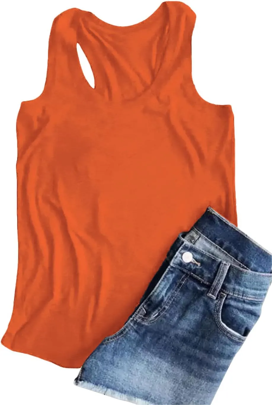 Woffccrd Womens Tank Tops Summer Sleeveless Shirts Casual O-Neck Cami Shirts Summer T Shirts Basic Tops