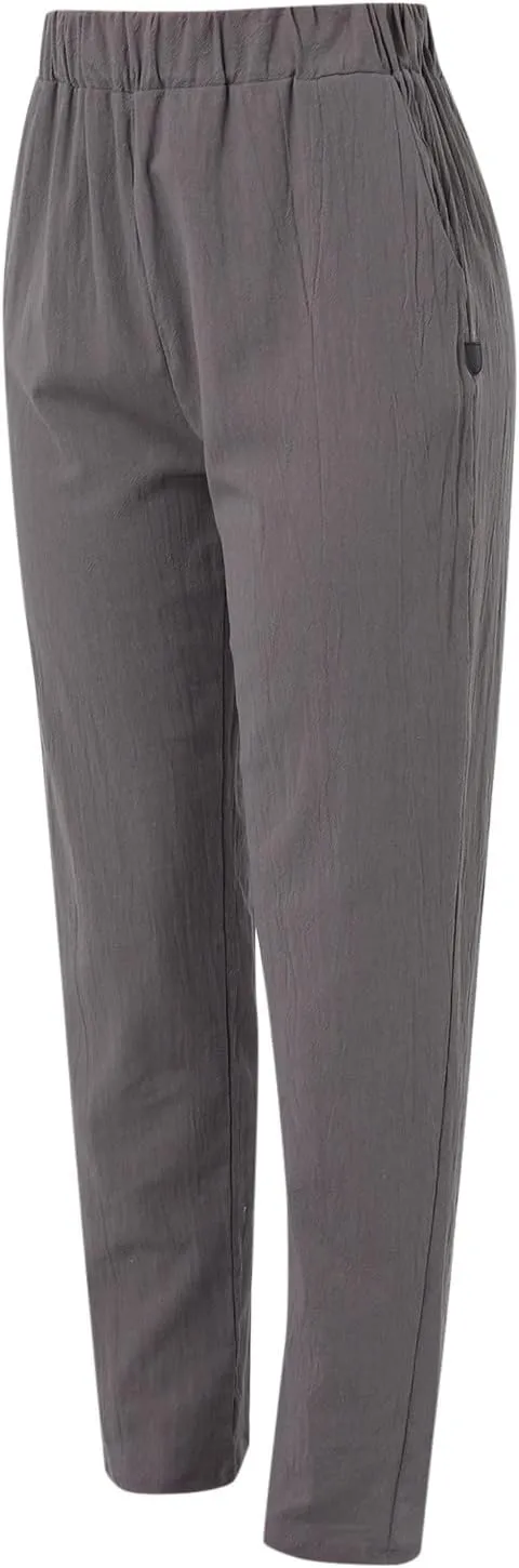Women Casual Pants Fashion High Elastic Waisted Long Trousers Plus Size Comfortable Ankle Length Pants with Pockets