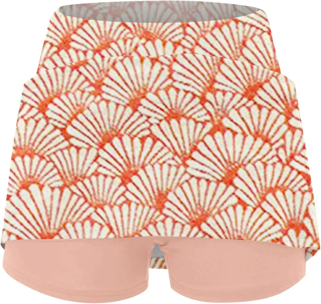 Women High-Rise 2 in 1 Skorts Floral Printing Workout Athletic Skirt Shorts Stretchy Bodybuilding Sport Tennis Shorts