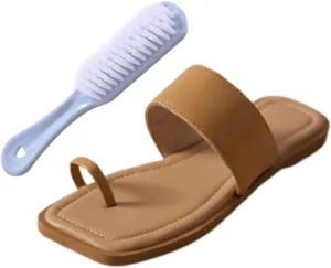 Women Mules Orthopedic Sandals, Women's Square Toe Slip on Flat Wide Bunion Orthopedic Sandals, Breathable Casual Beach Travel, for Big Toe Bone Correction Toe Arch Support