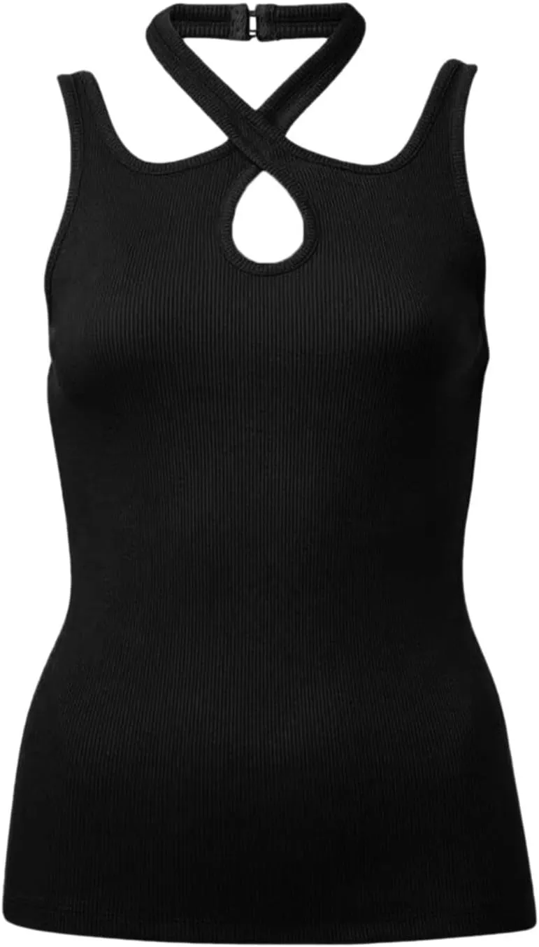 Women Spaghetti Strap Scoop Neck Fashion Casual Top Racerback Athletic Spandex Yoga Camisole Women Spaghetti Strap