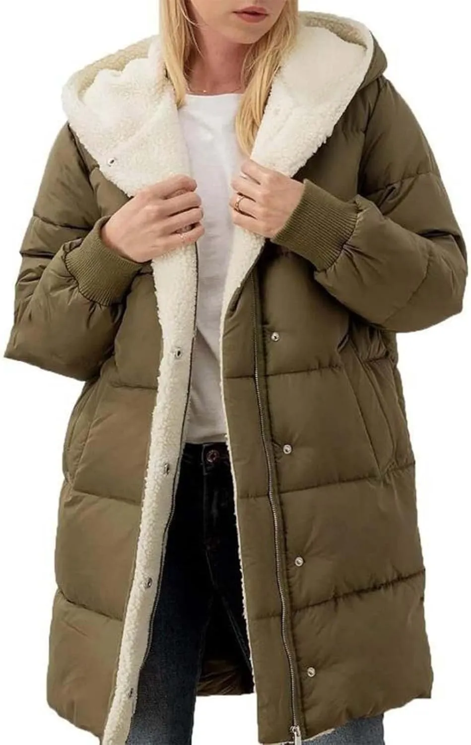 Womens 2024 Winter Fashion Clothes Puffer Jacket Lightweight Winter Coat Quilted Puffer Parka Coat Womens Winter
