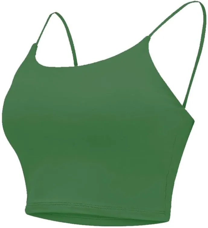 Womens Built in Padded Bra Camisoles Plus Size Spaghetti Strap Tank Tops Summer Workout Crop Top Sexy Slim Cami