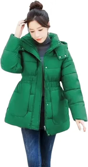 Women's Coats Slim Hooded Parkas Long Section Warm Down Basic Jacket Thicken Cotton Padded Outwear Female