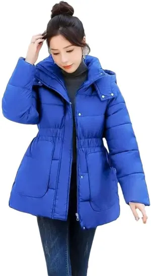 Women's Coats Slim Hooded Parkas Long Section Warm Down Basic Jacket Thicken Cotton Padded Outwear Female