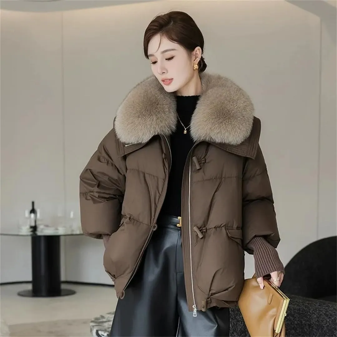 Women's Down Cotton Jacket Korean Cotton-Padded Thicken Warm Parkas Short Coat