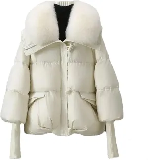 Women's Down Cotton Jacket Korean Cotton-Padded Thicken Warm Parkas Short Coat