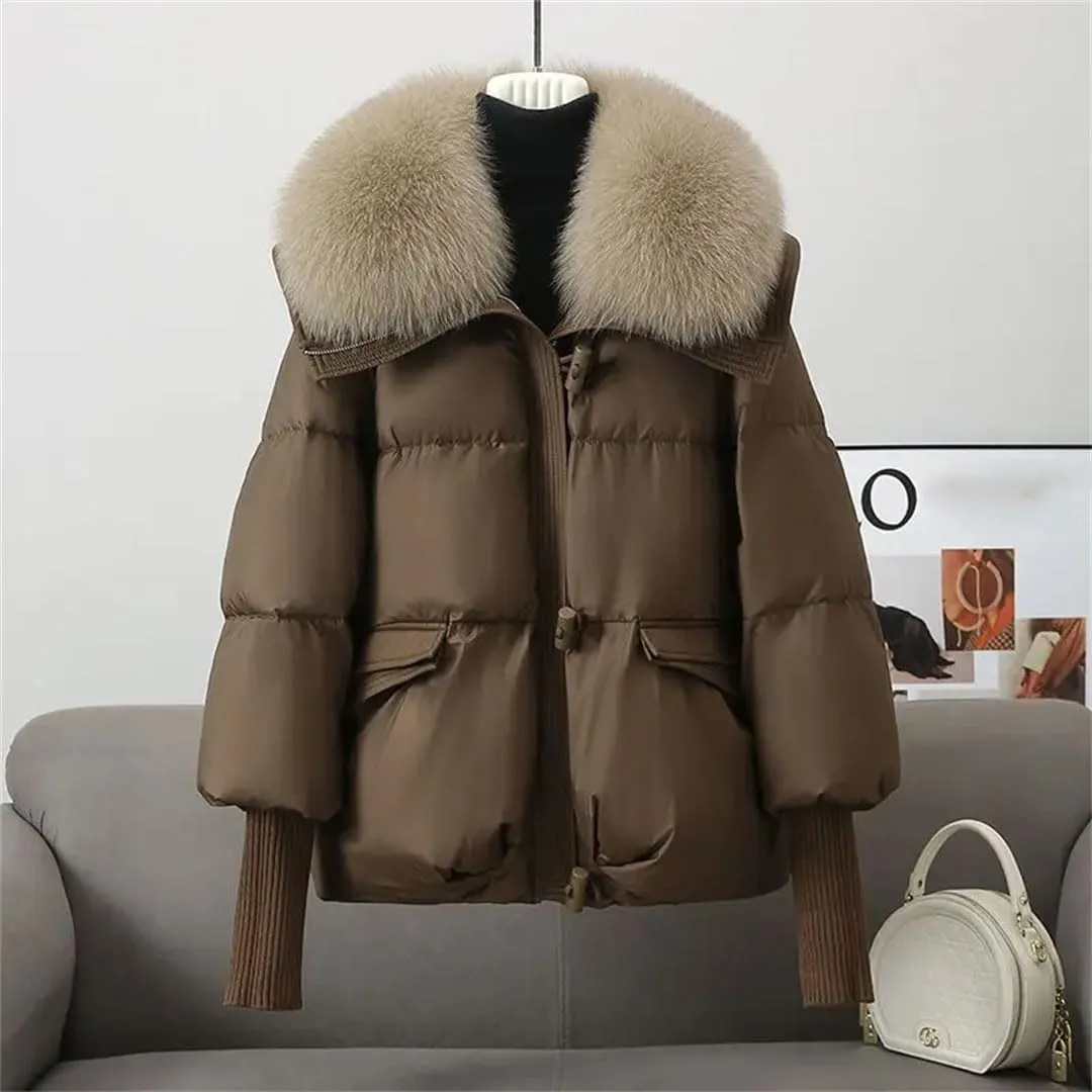 Women's Down Cotton Jacket Korean Cotton-Padded Thicken Warm Parkas Short Coat