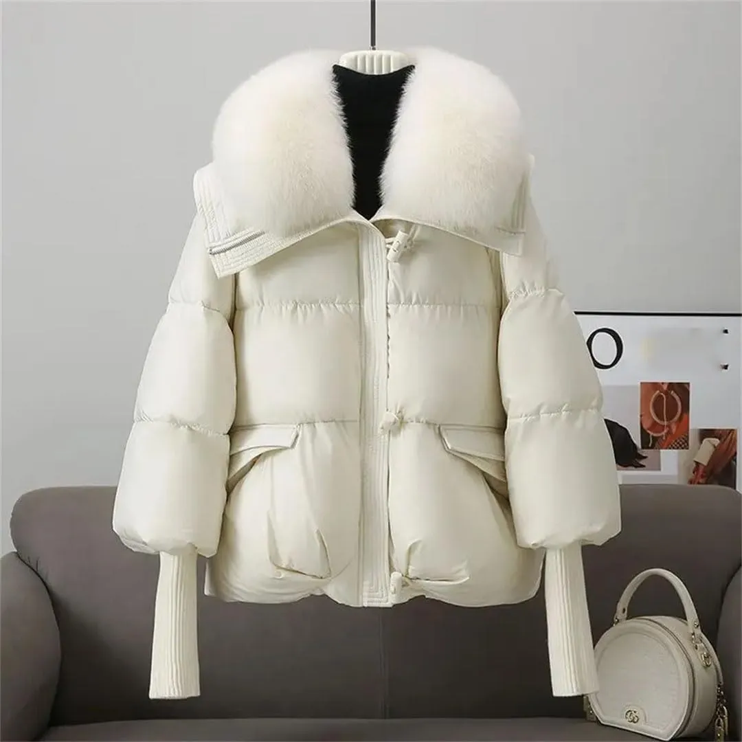 Women's Down Cotton Jacket Korean Cotton-Padded Thicken Warm Parkas Short Coat