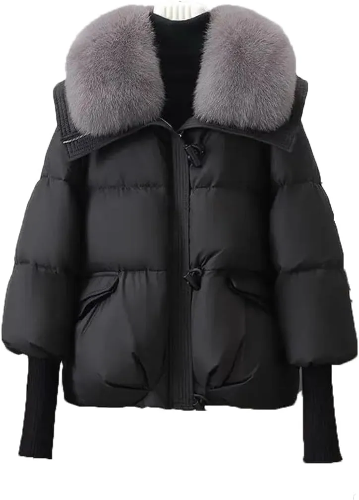 Women's Down Cotton Jacket Korean Cotton-Padded Thicken Warm Parkas Short Coat