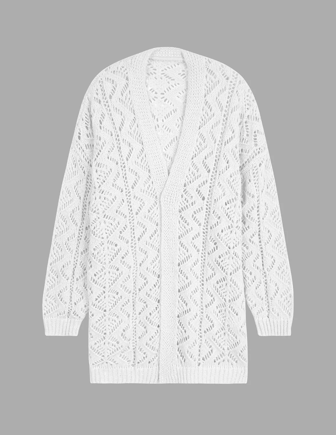 Womens Oversized Cute Crochet Chunky Knit Long Cardigan Fall 2024 Sexy Hollow Out Open Front Sweater Cardigans