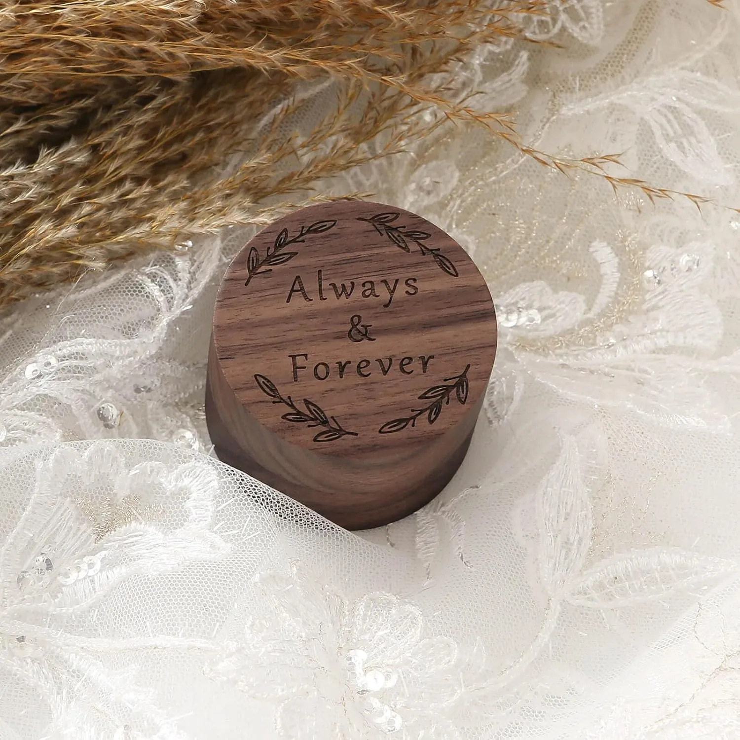 Wooden Ring Box - Handcrafted Ring Boxes and Ring Holder Portable Jewelry Case Premium Gift for Weddings, Engagements, Anniversaries, and Birthdays